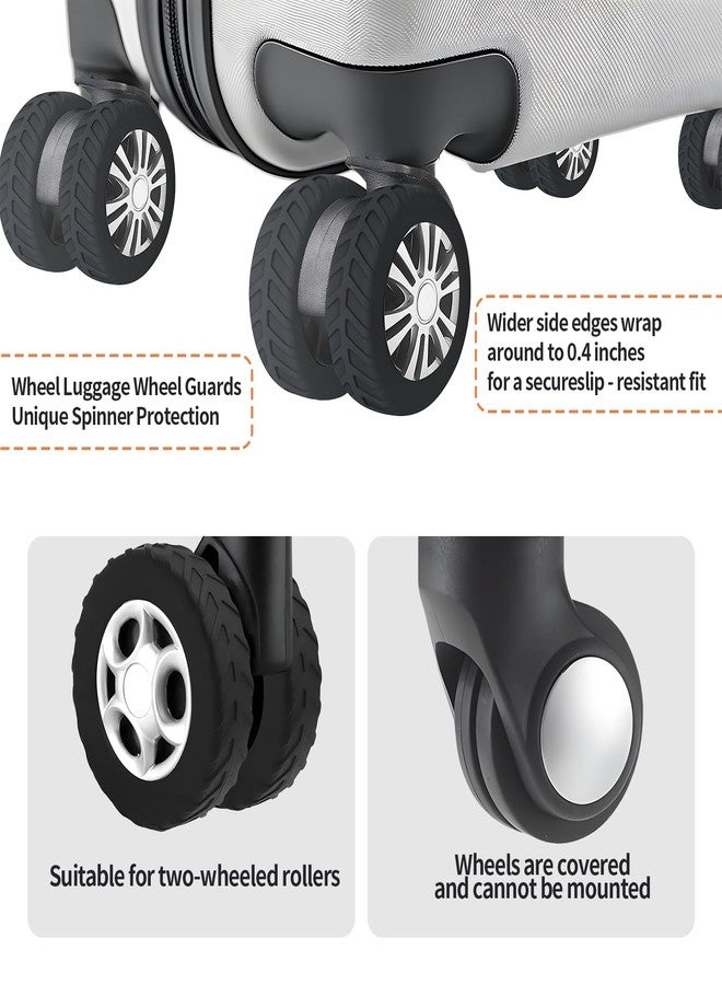 Creztail Luggage Wheel Covers for 8 Spinner Wheels - Silicone Protector Set, Anti-Drop & Silent Rolling, Fits 2.1"-2.4" Wheels, Black 10pcs for Carry-On Suitcases & Travel Luggage - Image 2